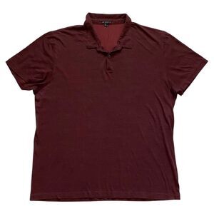 Theory Mens Polo Golf Shirt Casual Short Sleeve Pima Cotton Burgundy Size XXL